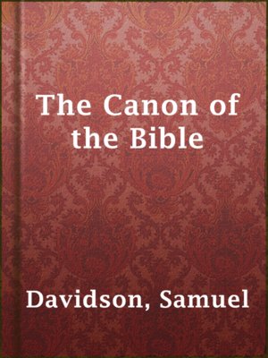 cover image of The Canon of the Bible